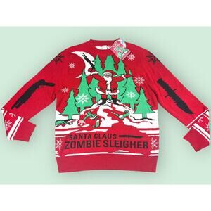 Zombie Sleigher Christmas Sweater Size Large NWT Tacky Ugly XMAS Krampus